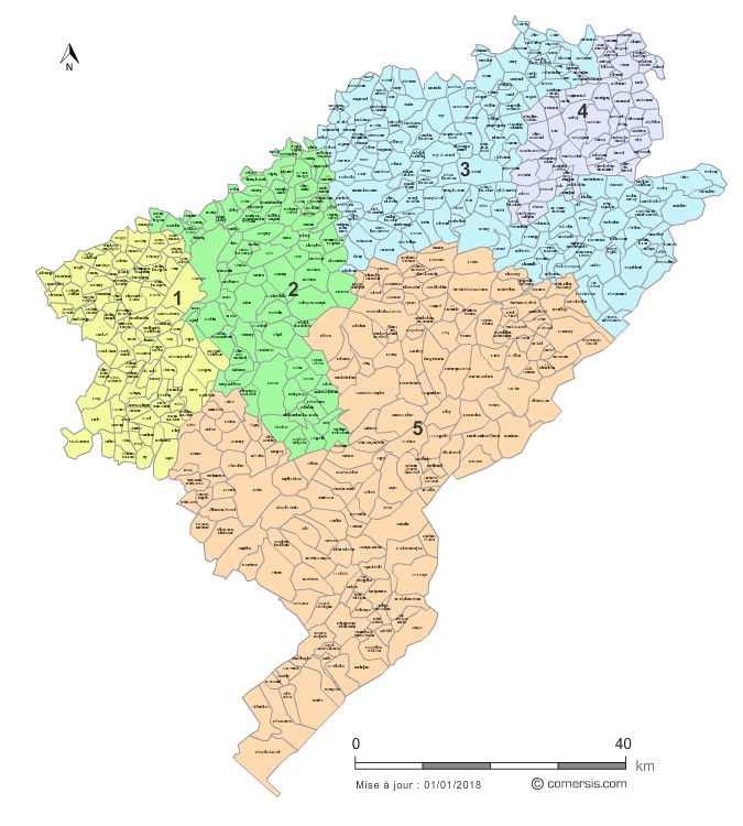 Carte des circonscriptions du Doubs