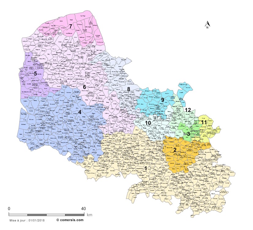 carte circonscriptions du  Pas-de-Calais