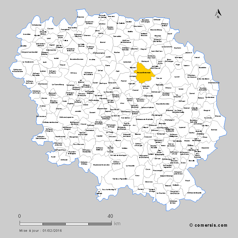 carte des communes nouvelles de la  Creuse