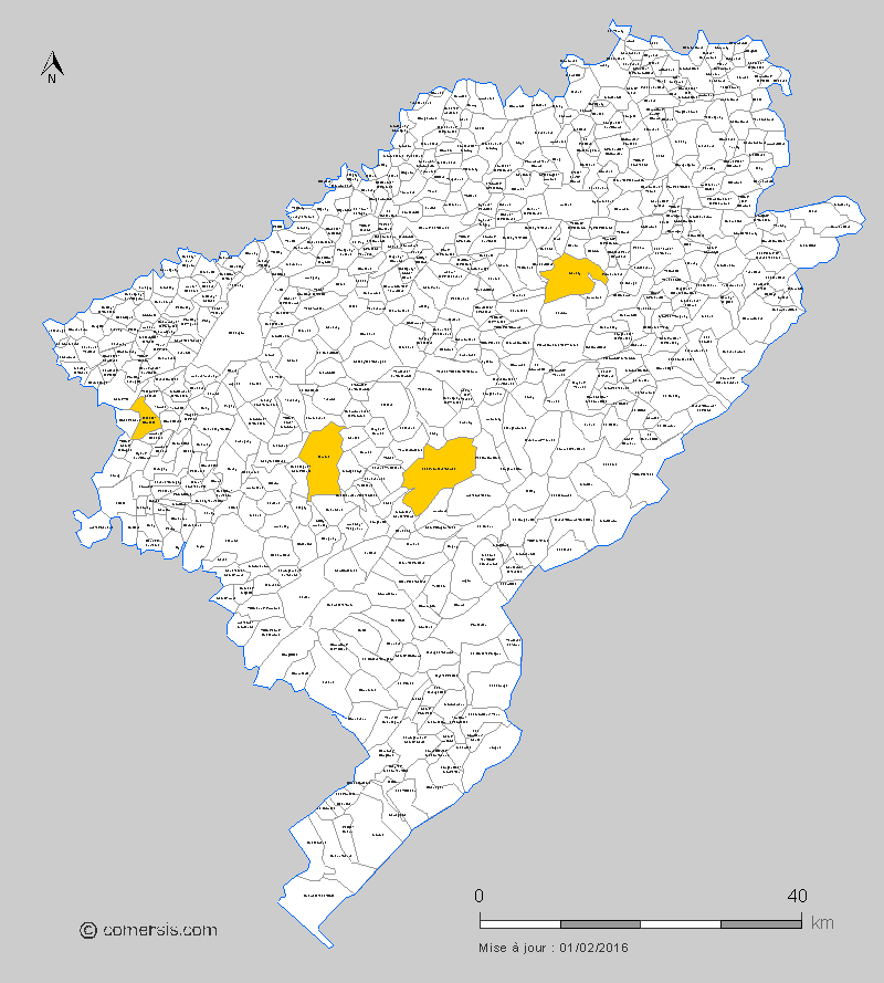 carte des communes nouvelles du  Doubs