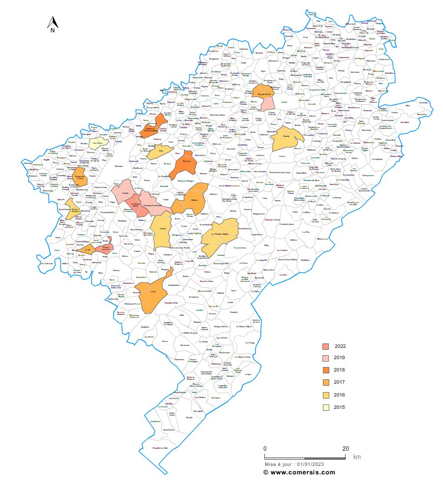 carte des communes nouvelles du  Doubs