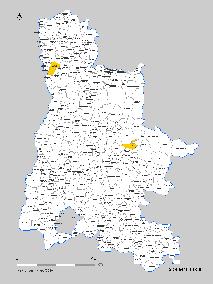 carte des communes nouvelles de la  Drôme