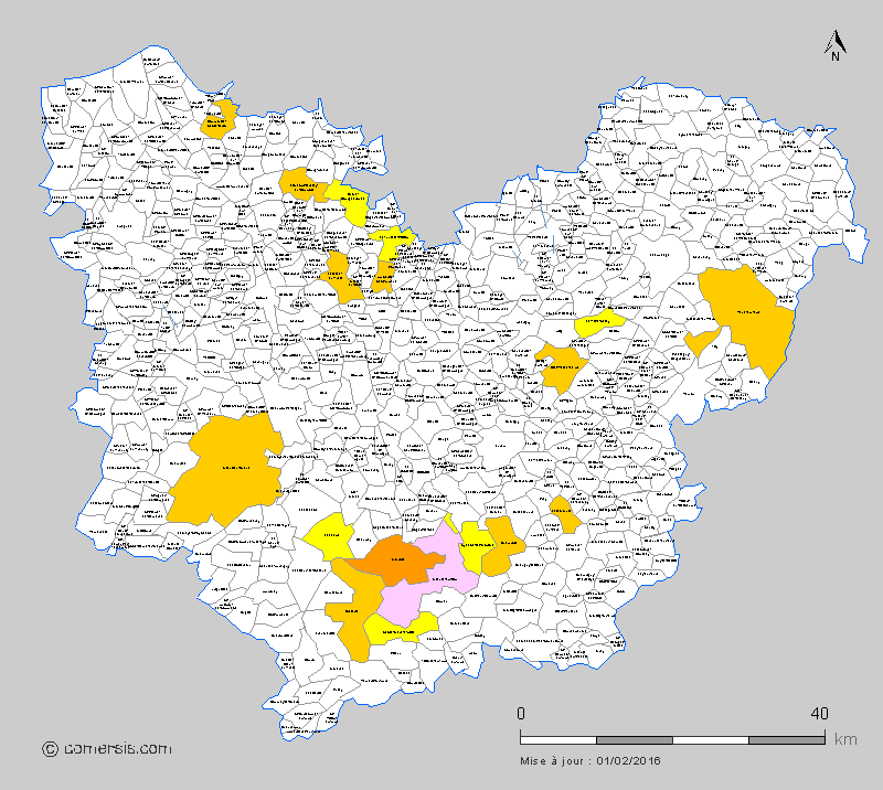 carte des communes nouvelles de l' Eure