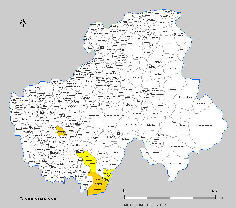 carte des communes nouvelles de la  Haute-Savoie