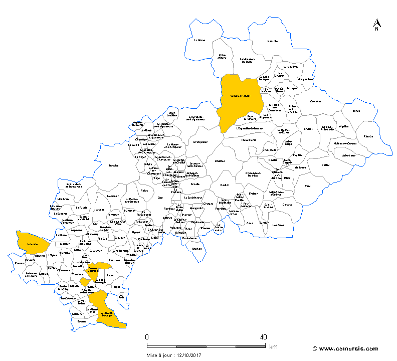 carte des communes nouvelles des  Hautes-Alpes