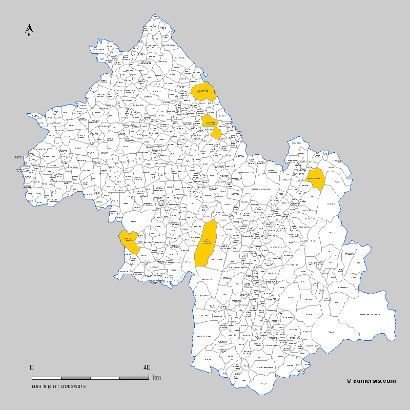 carte des communes nouvelles de l' Isère