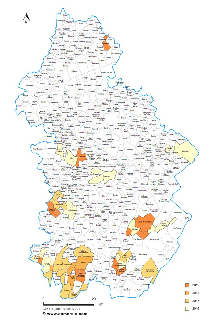 carte des communes nouvelles du  Jura
