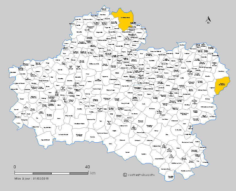 carte des communes nouvelles du  Loiret