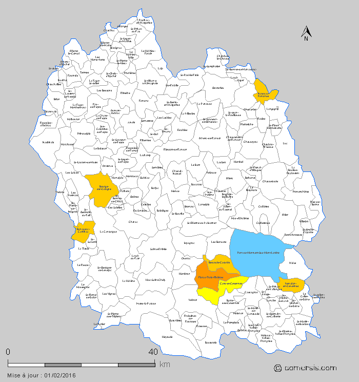 carte des communes nouvelles de la  Lozère