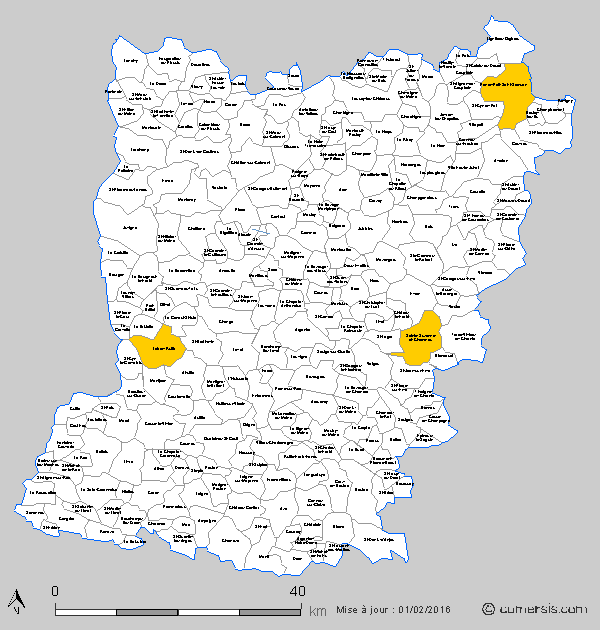 carte des communes nouvelles de la  Mayenne