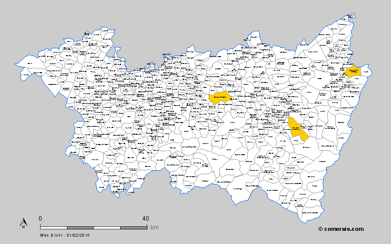 carte des communes nouvelles des  Vosges