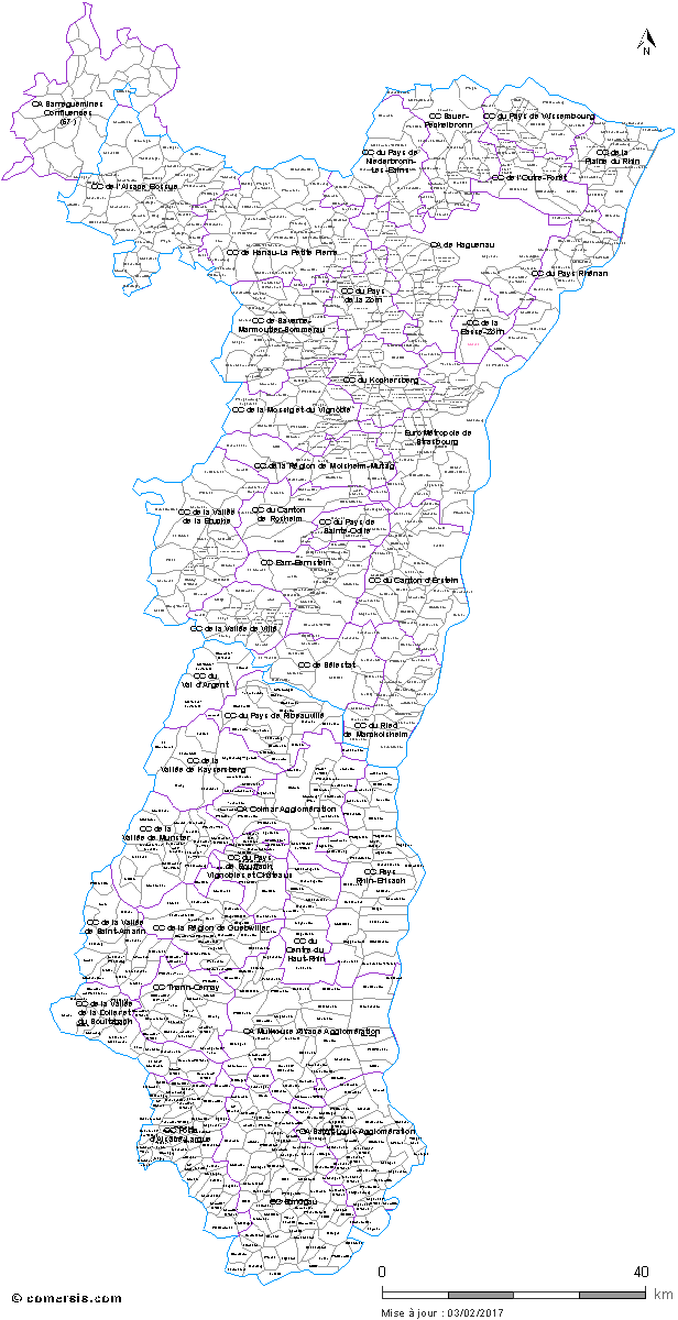 Carte Des Intercommunalites D Alsace Avec Communes