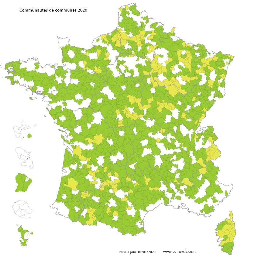 carte de France des communautés de communes 2022