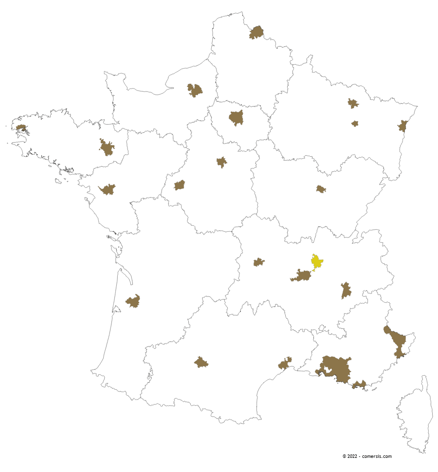carte de France des métropoles 2022