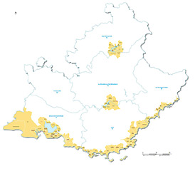 communes classées Loi Littoral en Provence-Alpes-Côte d'Azur