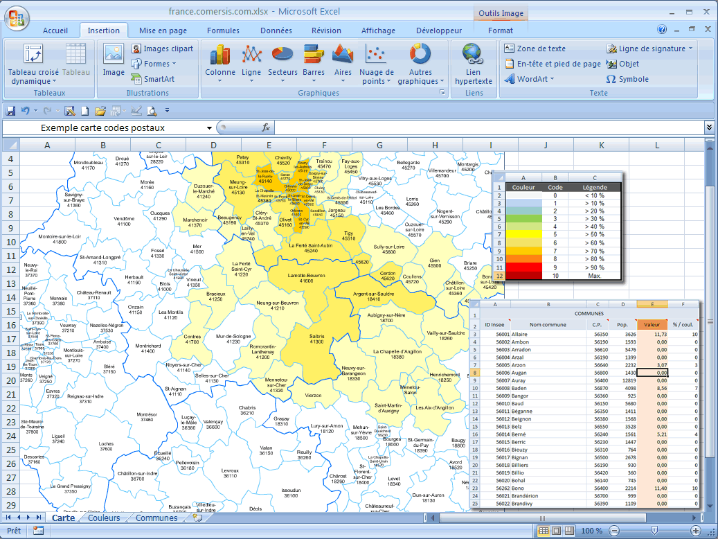 Carte Excel Macro Des Codes Postaux Des Hauts de France