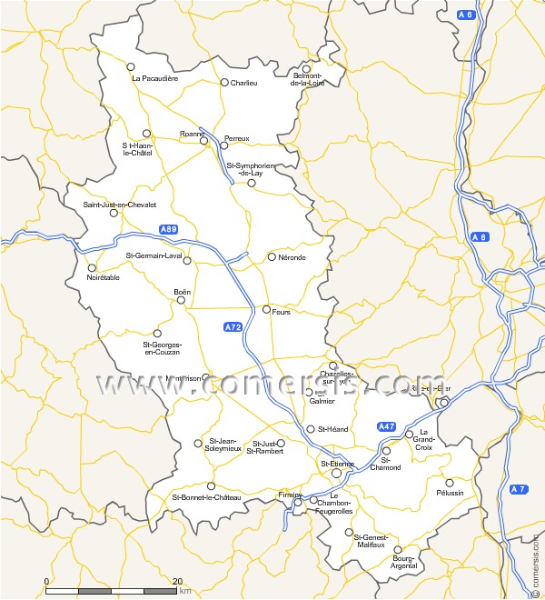 Carte des routes de la Loire