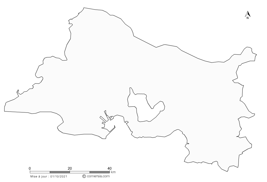 carte vectorielle des  Bouches-du-Rhône