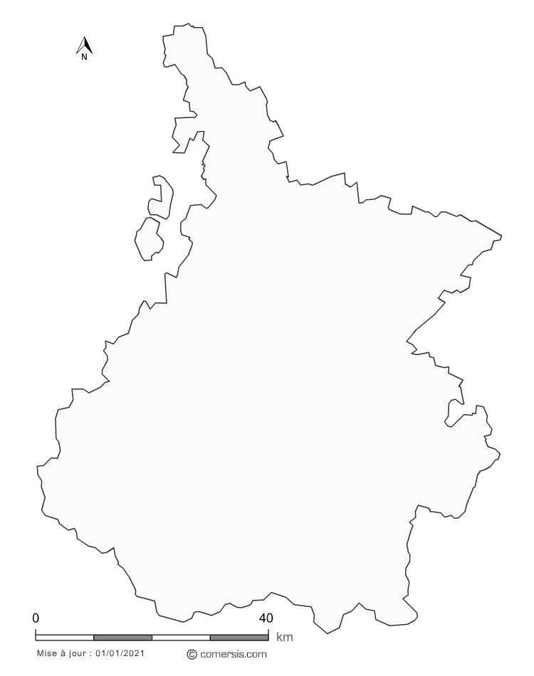carte vectorielle des  Hautes-Pyrénées