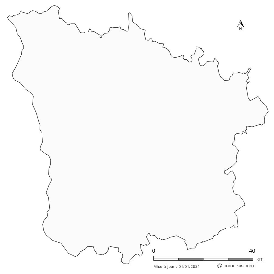 carte vectorielle de la  Nièvre