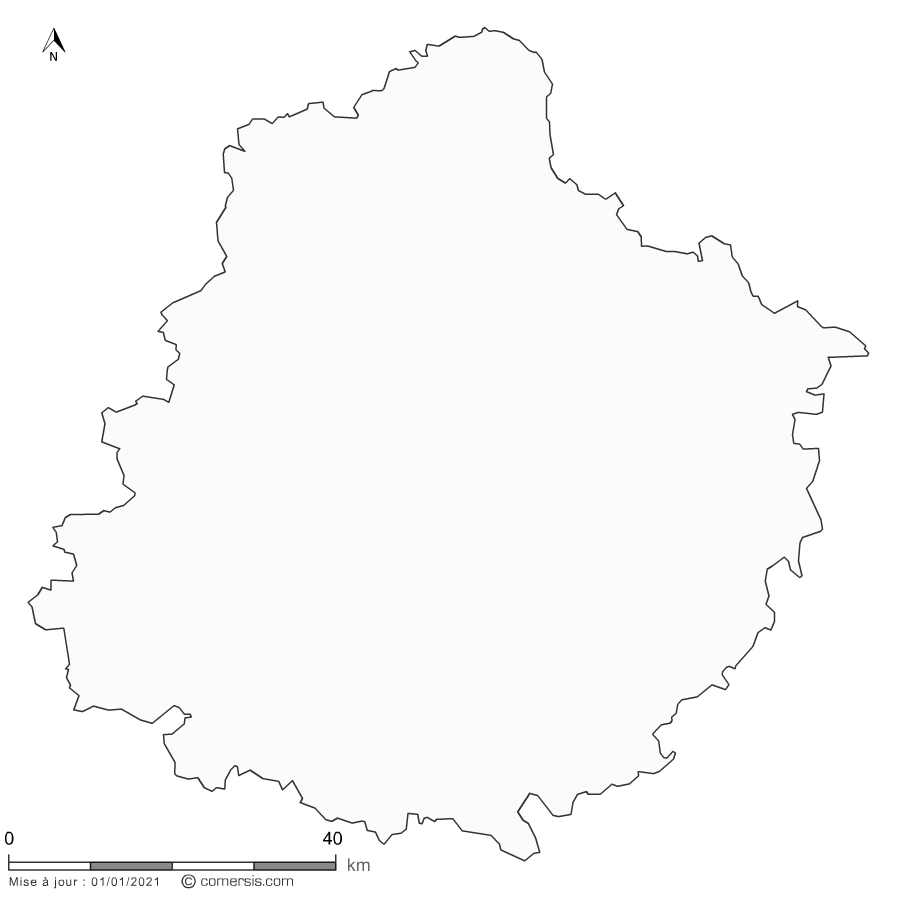 carte vectorielle de la  Sarthe