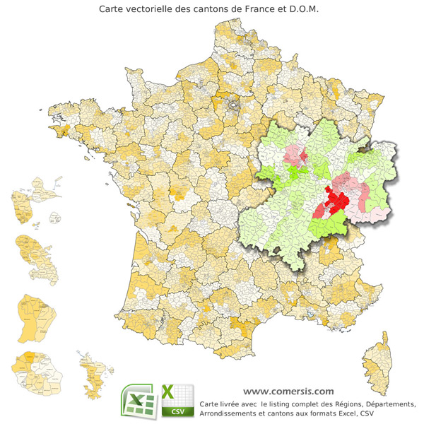 Carte des anciens cantons de France