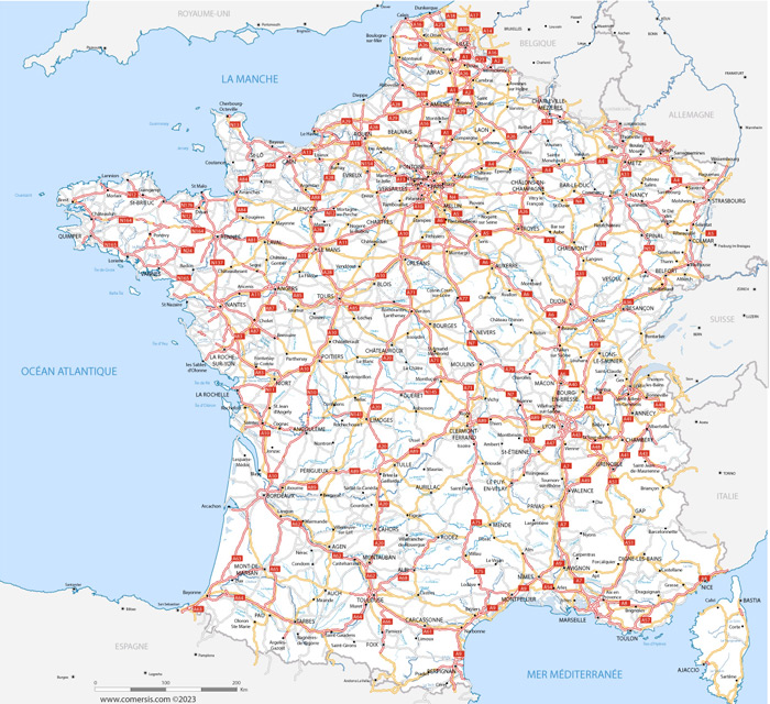 carte routière de France