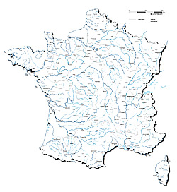 la carte des fleuves et des rivières de France