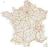 Add to cart Map of France road networks - High Definition