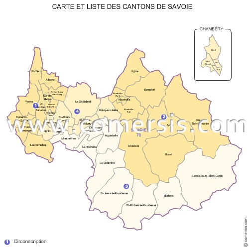 Carte des anciens cantons de la Savoie