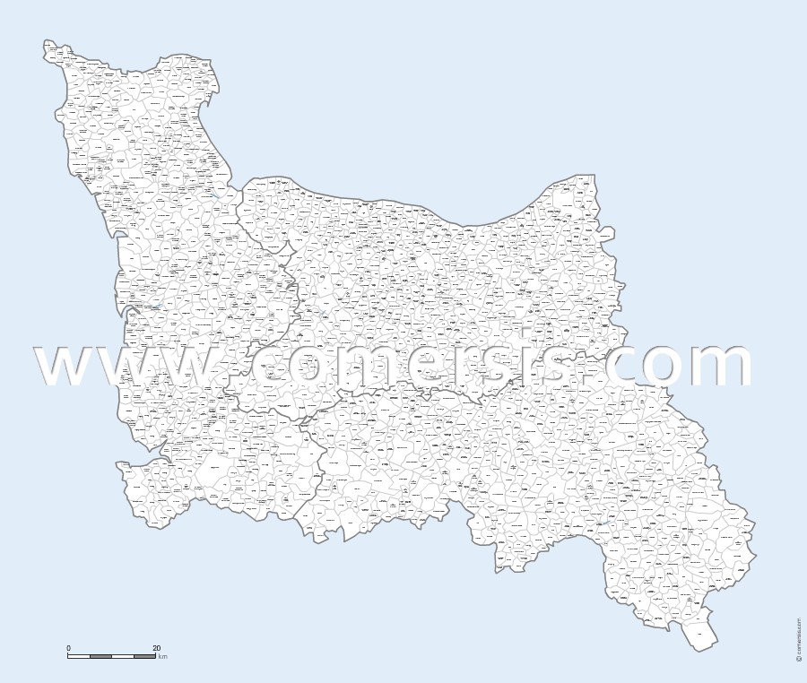 Carte des communes de Basse-Normandie