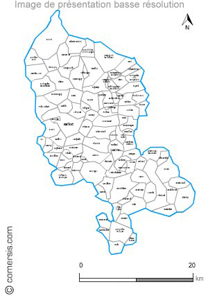 Carte des communes nommées de Territoire de Belfort