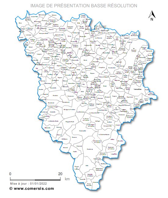 Yvelines municipalities vector map with names ( France ).