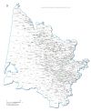 carte des villes et villages de la  Gironde