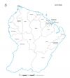 carte des villes et villages de la  Guyane