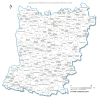 carte des villes et villages de la  Mayenne