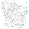 carte des villes et villages de la  Nièvre
