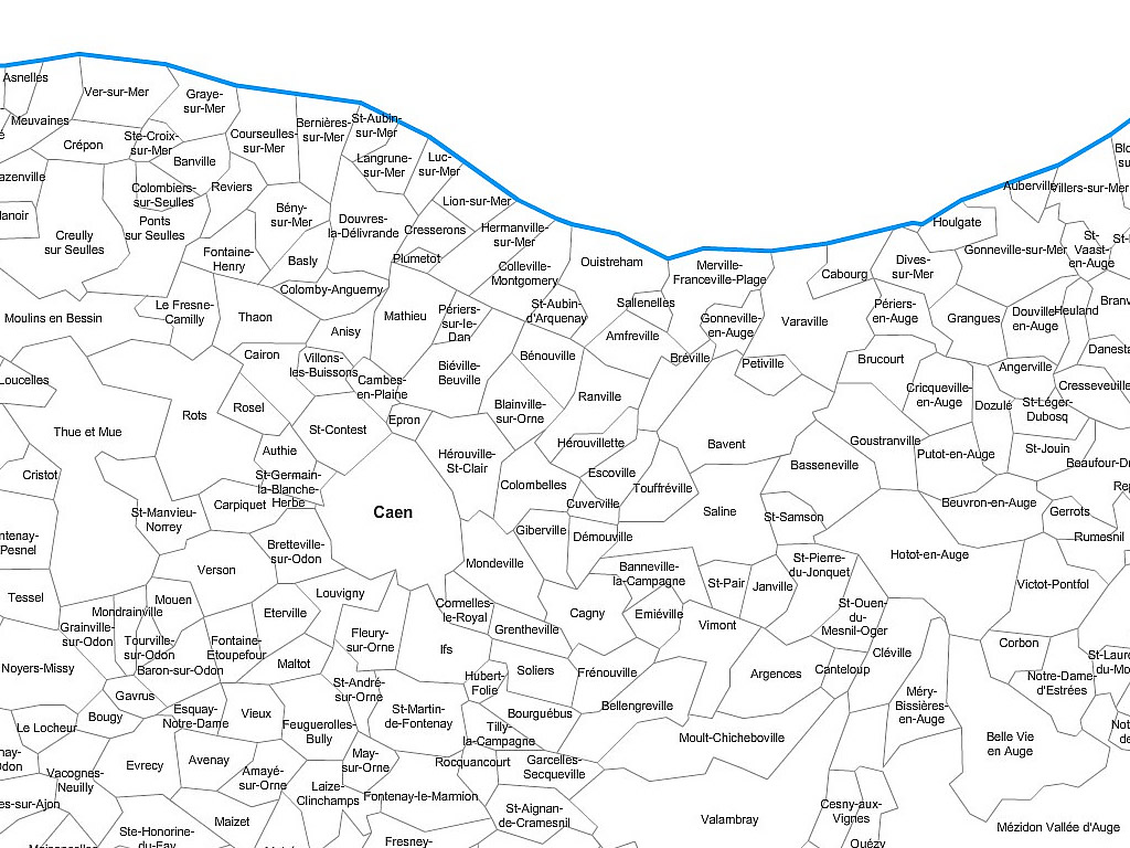 Carte Personnalisable Des Villes Et Communes Du Calvados