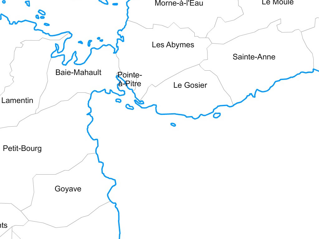 carte de la guadeloupe avec les communes