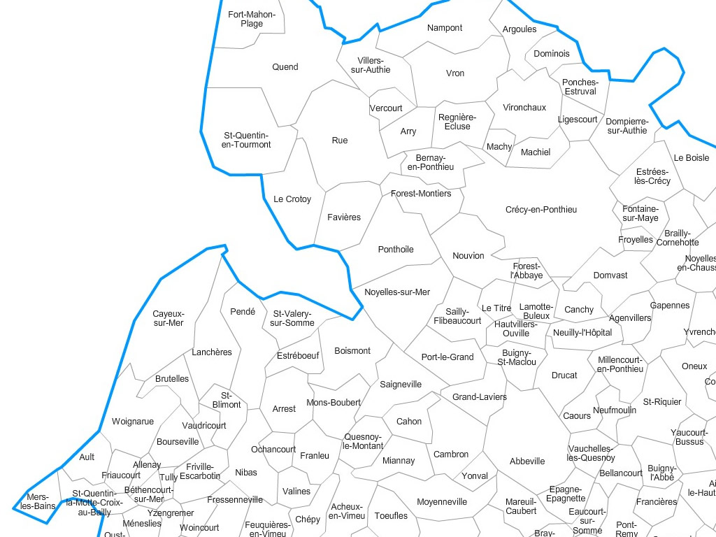 carte de la somme détaillée Carte personnalisable des villes et communes de la Somme