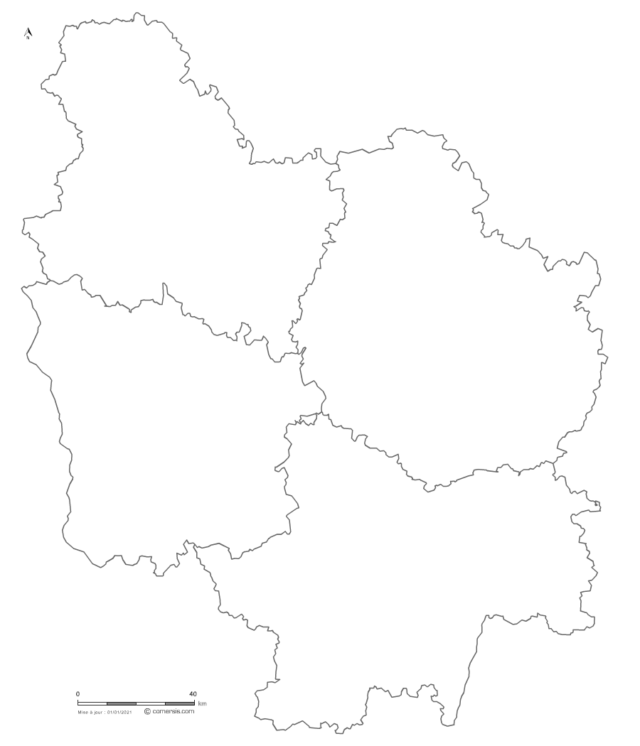 carte vectorielle de  Bourgogne