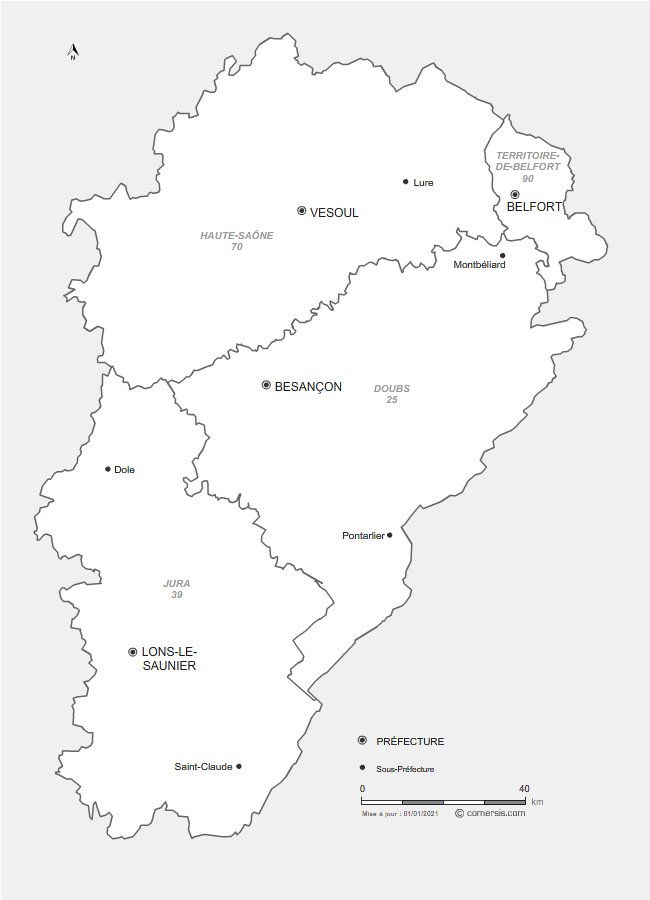 prefectures de Franche-Comté