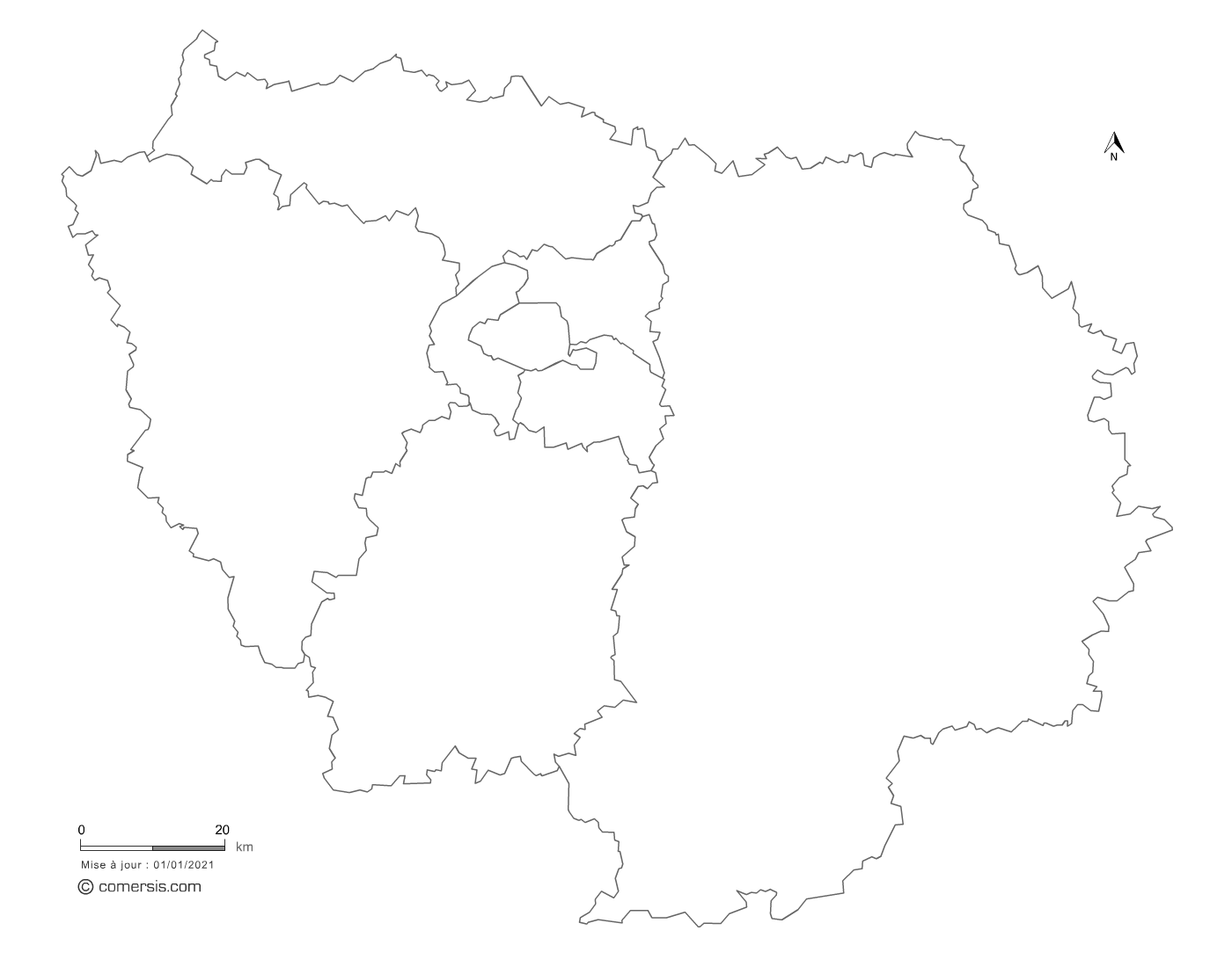 carte vectorielle d' Île-de-France
