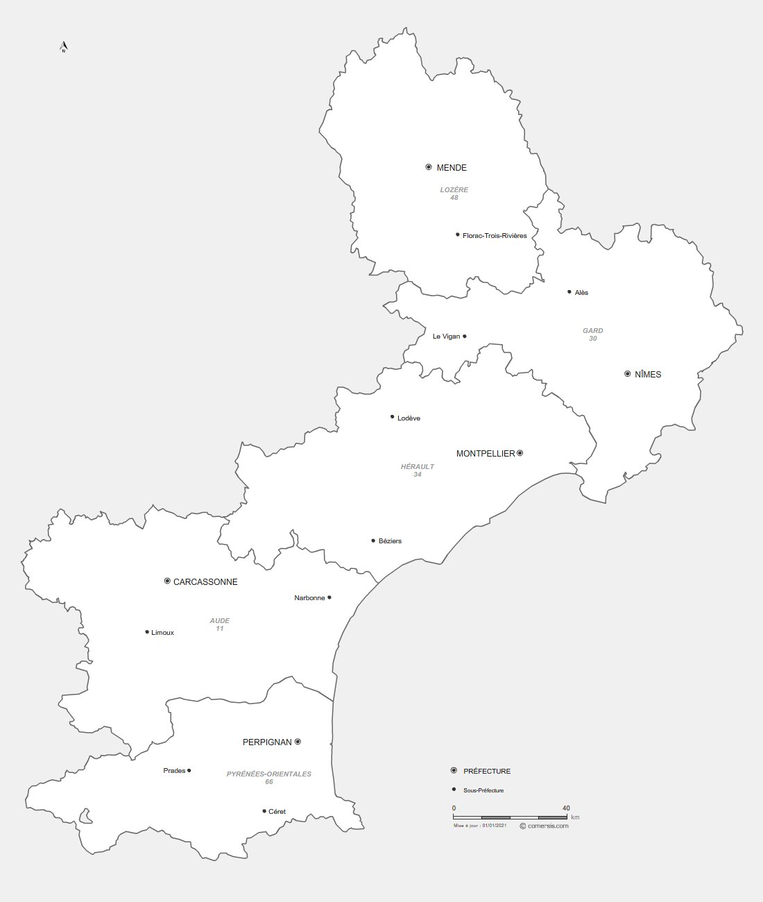 prefectures du Languedoc-Roussillon