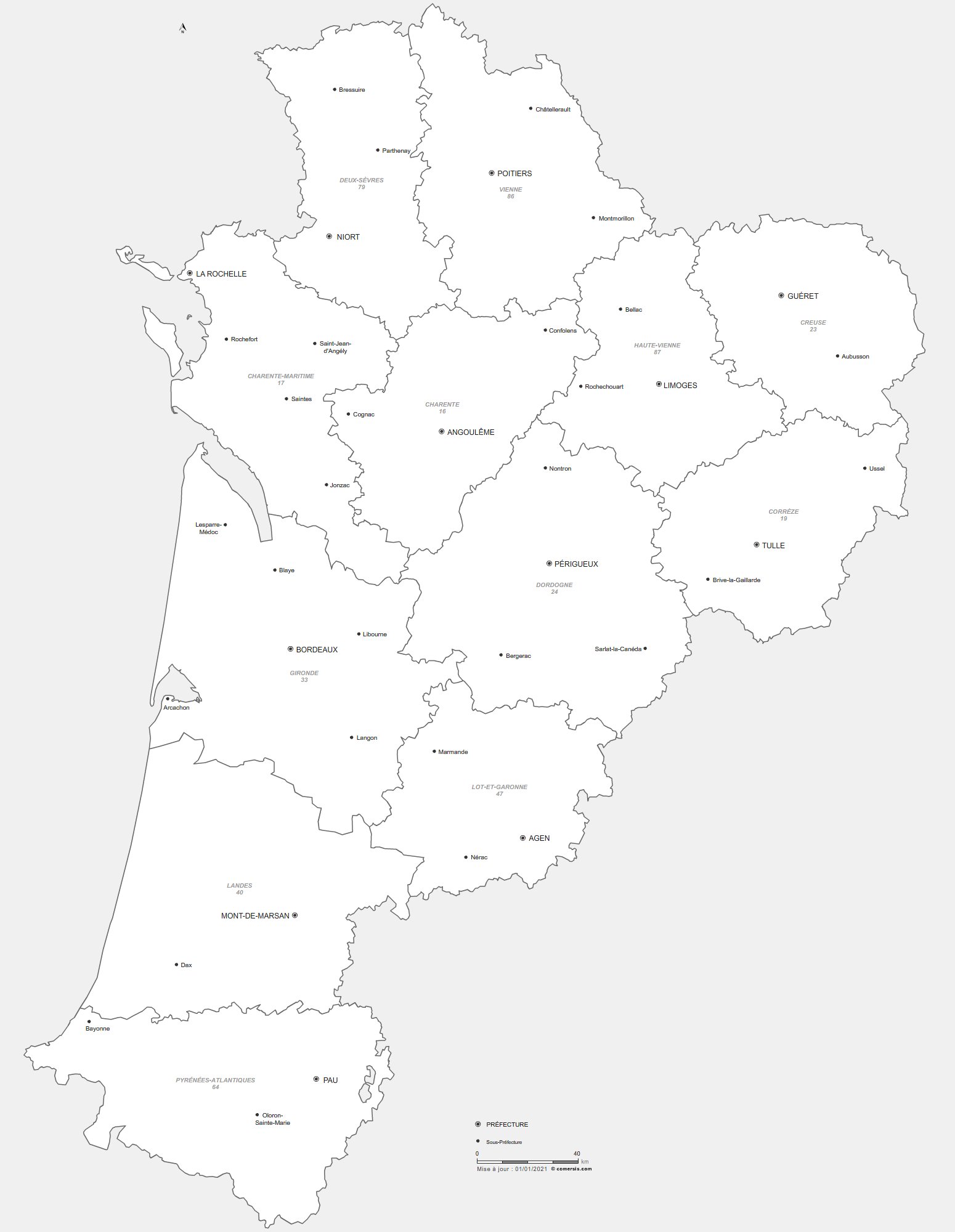 prefectures de Nouvelle-Aquitaine